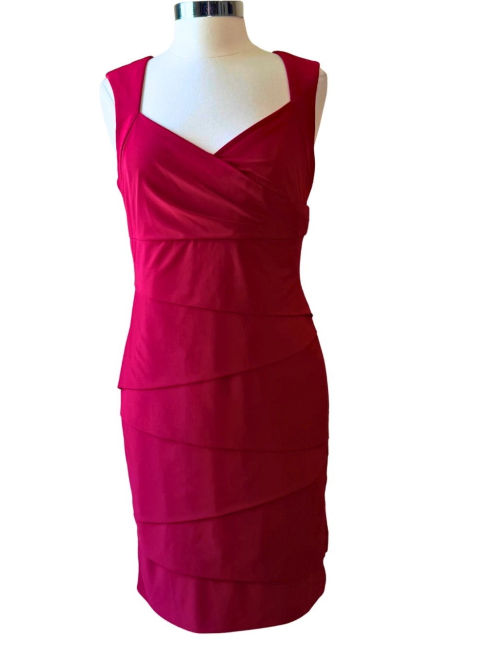 WHBM Sleeveless Sheath Dress Size 14 Deep Red